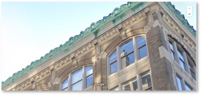 Arlington Building, roofline, copper cheneau, Art Deco, decorations