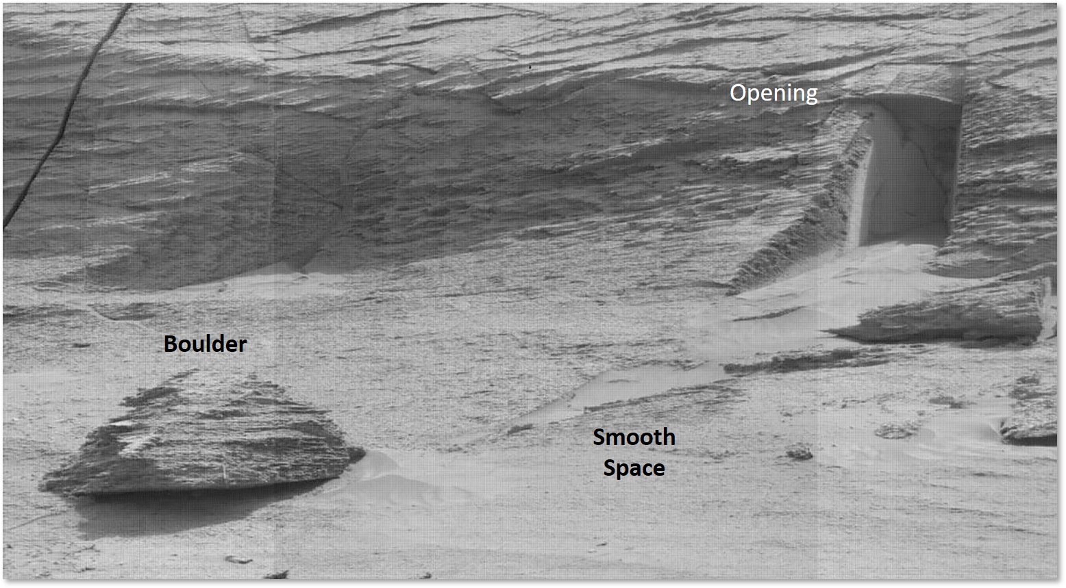 Mars, Door, Fractured Rock Outcrop