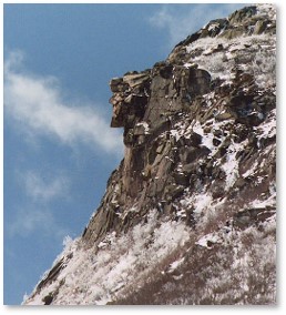 Old Man of the Mountains, New Hampshire, Conway, rock face, pareidolia