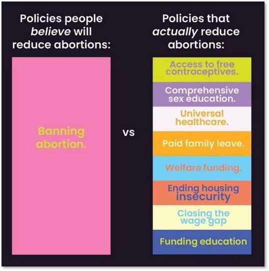 paid healthcare, family leave, Abortion Policies, contraceptives, sex education,