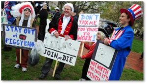 Tea Party, Protesters, Join or Die, elites