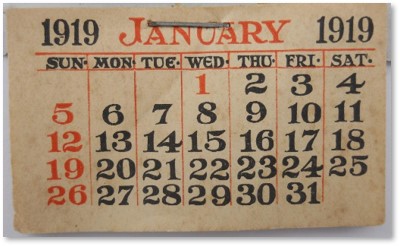 1919 calendar, bad year, Boston
