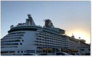 cruise ship, sunset, Boston, Black Falcon Terminal, Flynn Cruiseport, October 2022