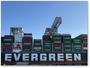 Evergreen, container ship, Paul W. Conley Container Terminal, photo ops, Boston, Seaport