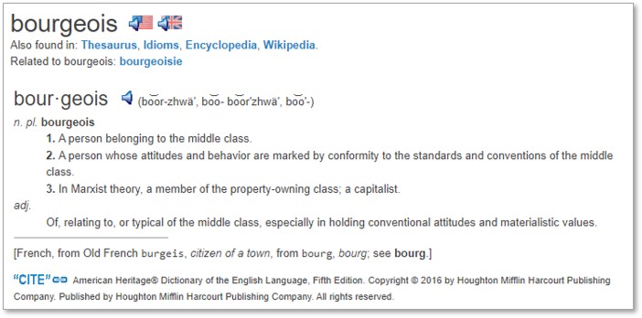 bourgeois, definition, bougie, language, etymology