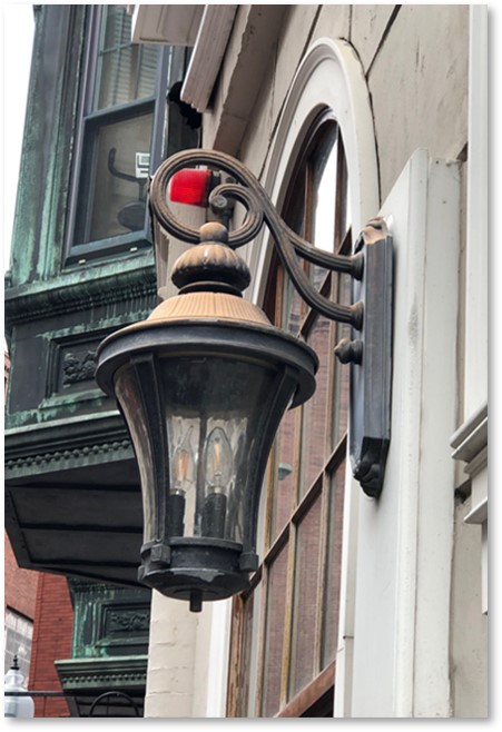 Washington Street, curved lantern, mystery lantern