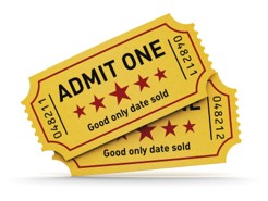 Movie tickets, movies, box office, grosses, Admit One