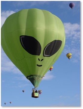 Alien Hot Air Balloon, balloon festival, green alien