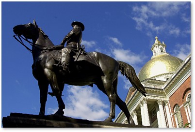 General Hooker Statue, Daniel Chester French, Massachusetts State House, Beacon Street