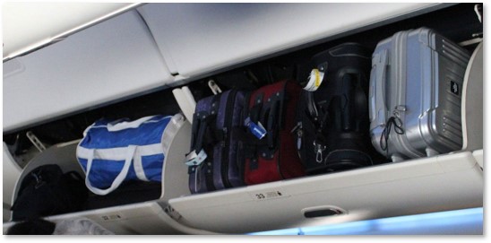 overhead bin, airplane, boarding, passengers, luggage