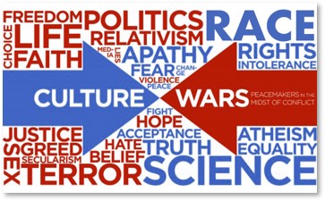 Culture wars, red and blue, politics, guns, relgion