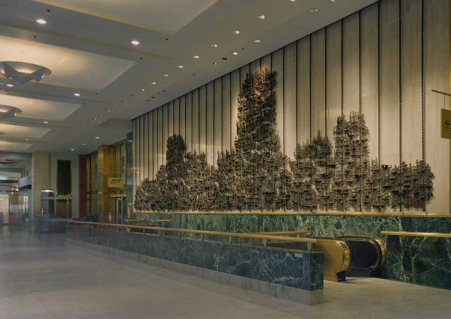 Boston Tapestry, Alfred M Duca, Prudential Center, Boston, sandcasting, cast iron