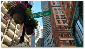 Spring Lane, Washington Street, bikers
