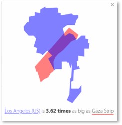 Los Angeles, Gaza. population, relative size