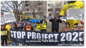 Project 2025, demonstration, Stop Project 2025, Heritage Foundation