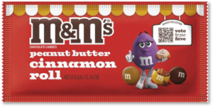 M&Ms, peanut butter cinnamon roll, candy, bad food