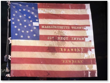 Regimental Color, 21st Massachusetts Volunteer Infantry, Civil War, flags